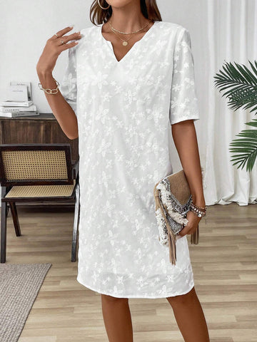 Ladies' White Embroidered Dress