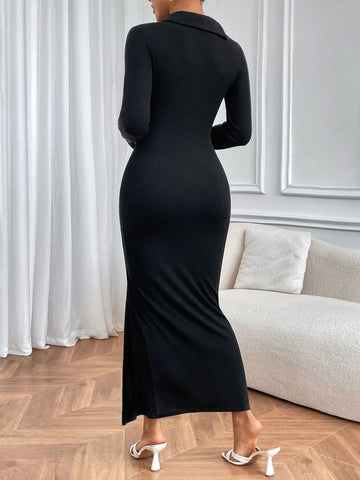 Ladies' Zipper Leisure Commuting Dress