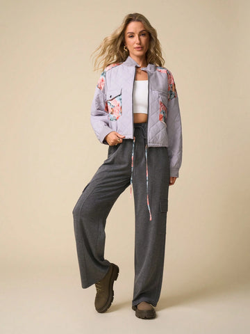 LanaWest Women Casual Comfy Fashion Side Pockets Loose Straight Leg Sweatpants
