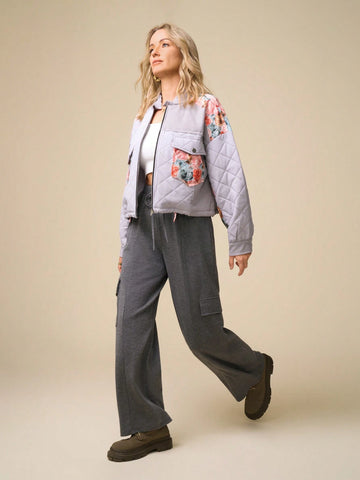LanaWest Women Casual Comfy Fashion Side Pockets Loose Straight Leg Sweatpants