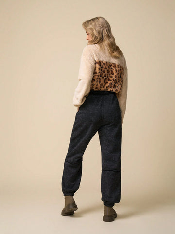 LanaWest Women's Drawstring Waist Pockets Loose Casual Washed Velvet Sweatpants