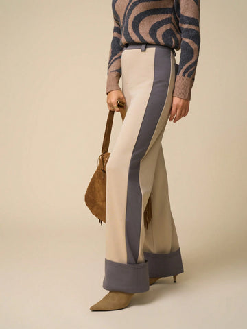 LanaWest Women's Fashionable Casual Commute Comfortable Straight Leg Loose Color Block Sweatpants