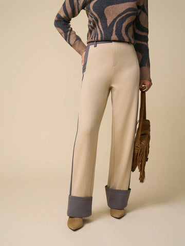 LanaWest Women's Fashionable Casual Commute Comfortable Straight Leg Loose Color Block Sweatpants