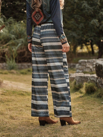 LanaWest Women's Striped Drawstring Waist Wide Leg Loose Casual Sweatpants