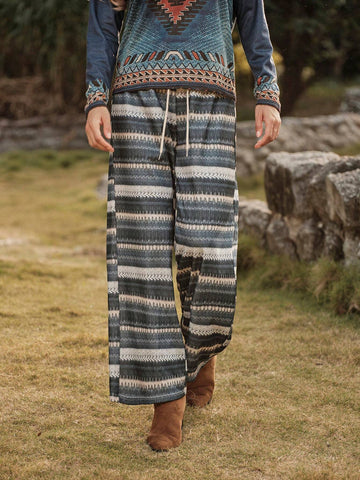 LanaWest Women's Striped Drawstring Waist Wide Leg Loose Casual Sweatpants