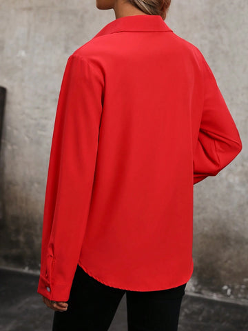 Layered Button Up Casual Shirt In Elegant Style