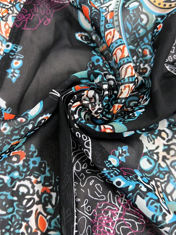 Leisure Vacation Loose Fit Batwing Sleeve Peacock Printed Blouse