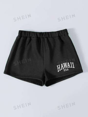 Letter Graphic Track Shorts