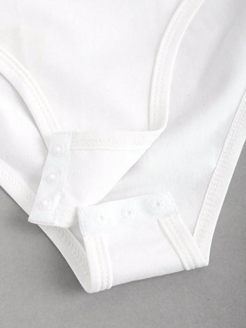 Letter Printed Round Neck Sleeveless Slim Bodysuit