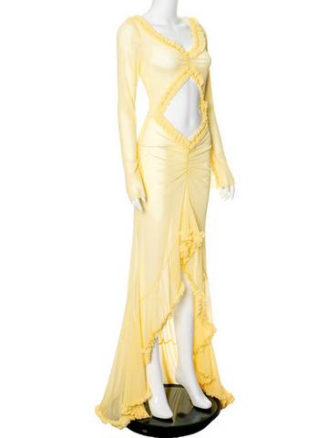 Liev See Through Cutout Ruched Dress