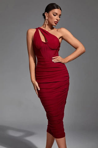 Lila Red Midi Bandage Dress