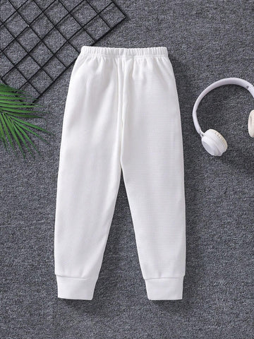 Little Girls" Camo Jacquard Fake Zipper Casual Straight Leg Streetwear Elegant Outdoor Sports Pants For Spring And Autumn