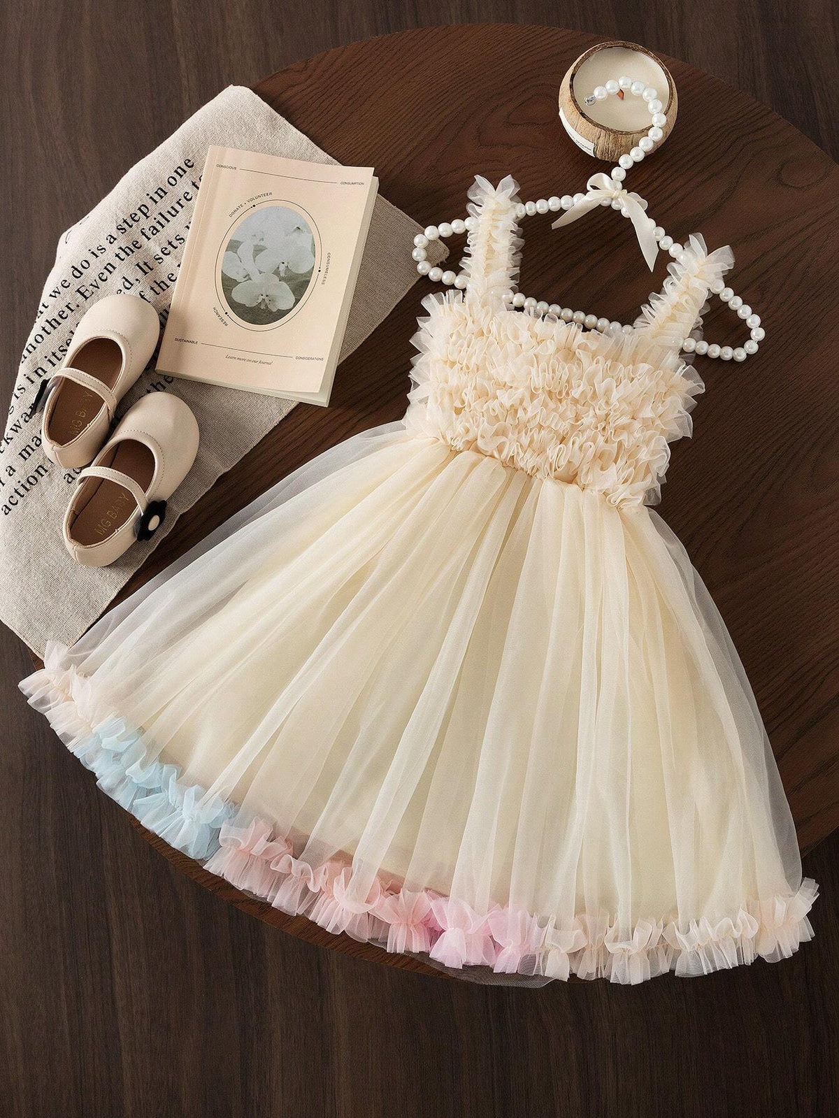 Little Girls' Champagne Cocktail Dress, Perfect For Parties, Summer