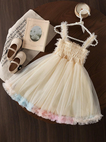 Little Girls' Champagne Cocktail Dress, Perfect For Parties, Summer