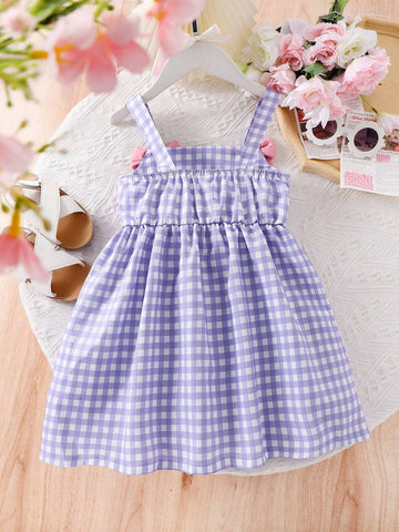 Little Girls' Cute Butterfly & Floral Print Dress
