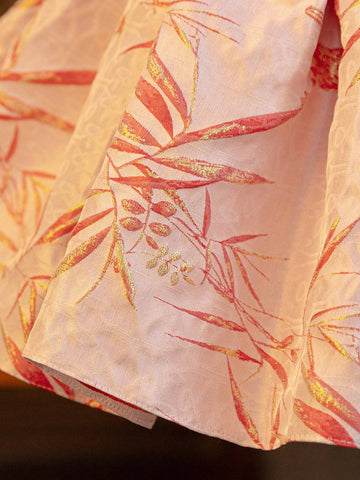 Little Girls Red Qipao Dress, High-End Jacquard Chinese Cheongsam Formal Dress