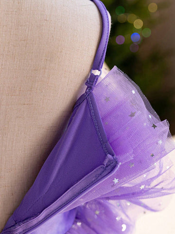 Little Girls' Sweet And Cool Camisole Mesh Dress, Daily Wear