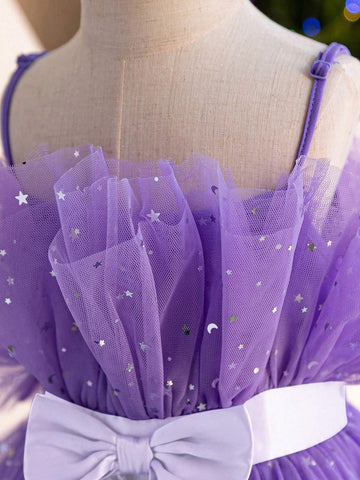 Little Girls' Sweet And Cool Camisole Mesh Dress, Daily Wear