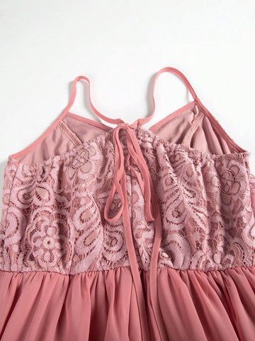 Long Off Shoulder Bridesmaid Dress With Lace Shoulder, Waist Belt And Slit Skirt