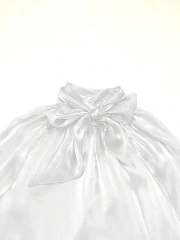 Long Sleeve Elegant Vintage High Collar Wrap Cuff Blouse