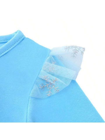 Long Sleeve Girls Princess Dress 2024 Christmas Cosplay Costumes For Young Girl Children Snowflake Sequin Disguise Carnival Party Dress Up