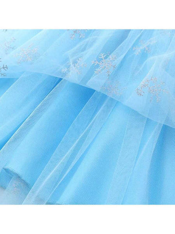 Long Sleeve Girls Princess Dress 2024 Christmas Cosplay Costumes For Young Girl Children Snowflake Sequin Disguise Carnival Party Dress Up