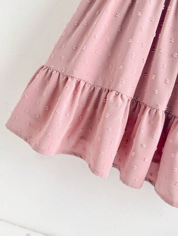 Young Girl Fashion Casual Floral Print Vacation Style Sundress, Versatile For Outdoor, Home, Back To School, Spring/Summer