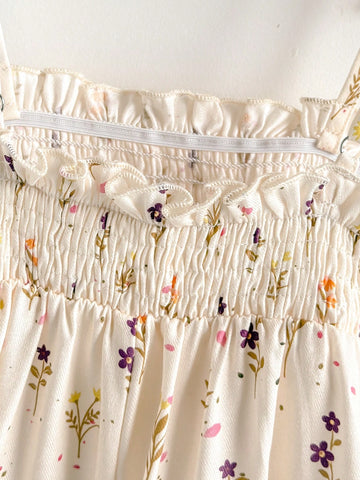 Young Girls Floral Print Spaghetti Strap Casual Dress