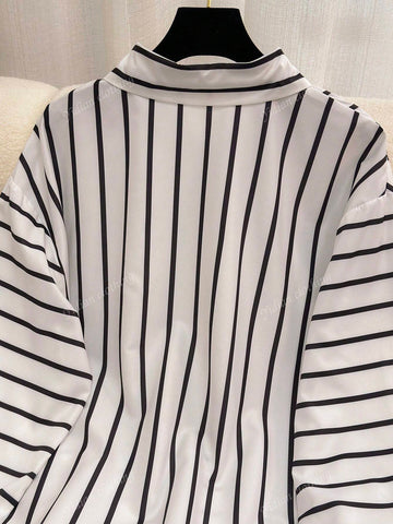 Loose Fit Striped Shirt - European & American Style