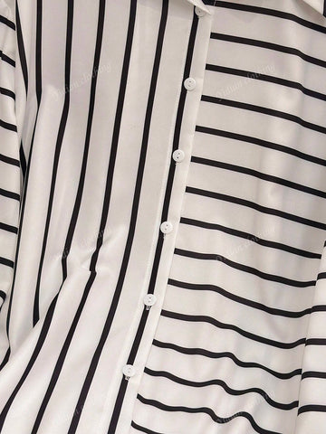 Loose Fit Striped Shirt - European & American Style