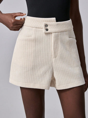 Lumivelle Women's High Waist Wide Leg Lounge Shorts In Soft Chenille Fabric