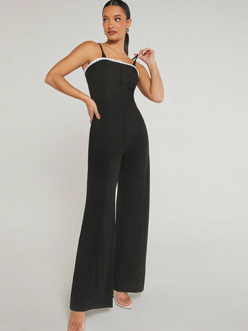 Luxe Striped Wide Leg Cami Jumpsuit