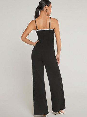 Luxe Striped Wide Leg Cami Jumpsuit
