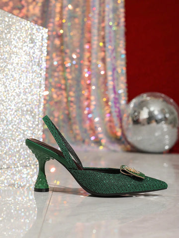 Luxury Elegant Lady Style Headwrap Sandals Women Shoes, New Summer 2024 Pointed Toe High Heel Slip-On