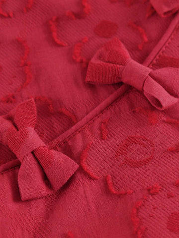 Young Girls Baby Chinese Style Floral Jacquard Mandarin Collar Cheongsam Qipao Dress, Red, Autumn/Winter