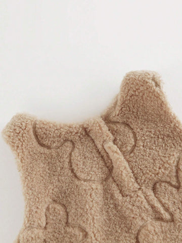 Young Girls Baby Cute Cloud Embroidery Ruffle Hem Plush Jumper Dress, Autumn/Winter