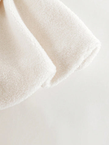 Young Girls Cute Big Bow Floral Sleeveless Fleece Dress, Autumn/Winter