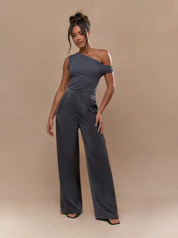 MISSGUIDED Asymmetric Neckline Jersey One Off-Shoulder Bodysuit