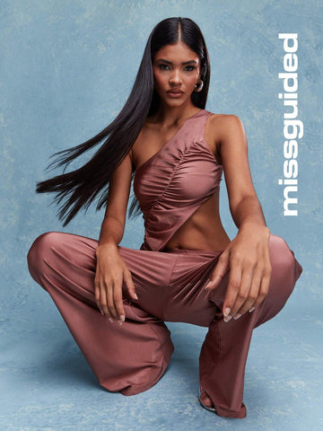 MISSGUIDED Asymmetric One Shoulder Cut Out Jumpsuit