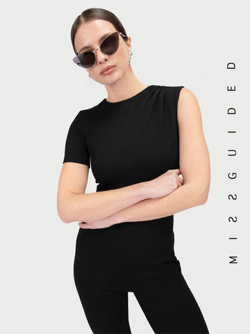 MISSGUIDED Asymmetric Sleeved Unitard