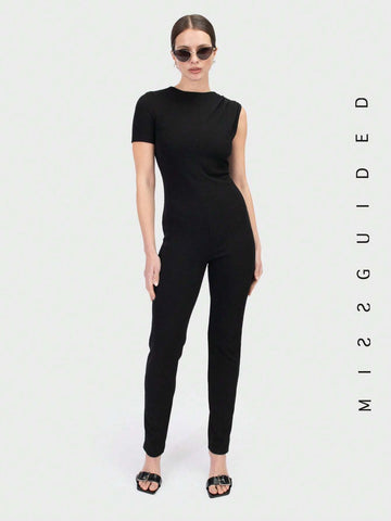 MISSGUIDED Asymmetric Sleeved Unitard