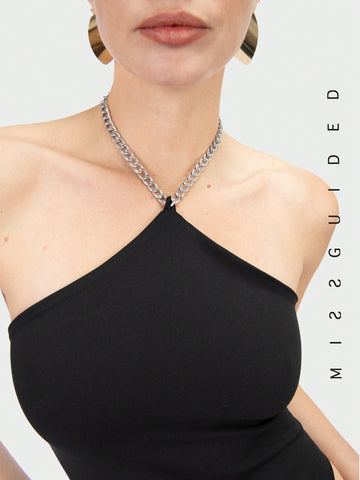 MISSGUIDED Chain Neck Halter Body