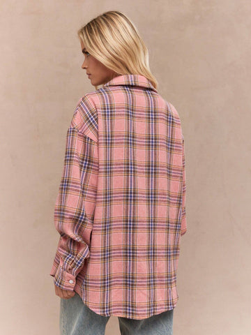 MISSGUIDED Checked Oversized Shirt