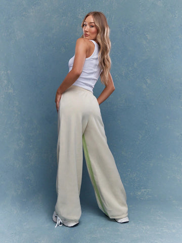 MISSGUIDED Contrast Stripe Wide Leg Sweat Pant With Drawstrings