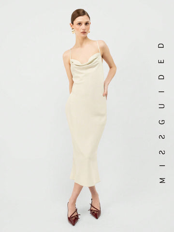 MISSGUIDED Cowl Neck Slip Dress