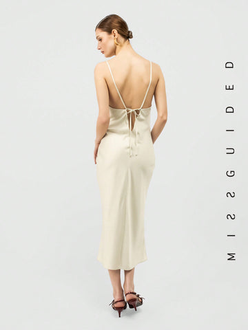 MISSGUIDED Cowl Neck Slip Dress