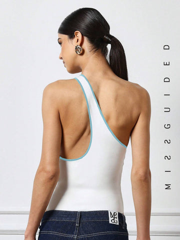 MISSGUIDED Cut Out Detail Contrast Binding Bodysuit