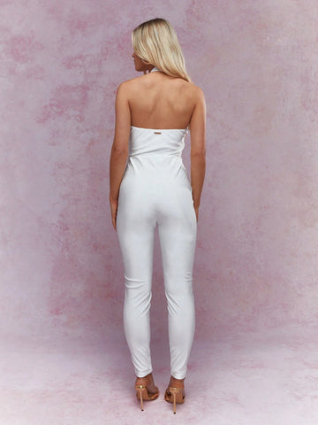 MISSGUIDED Cut Out Front Halter Neck Backless Unitard Jumpsuit