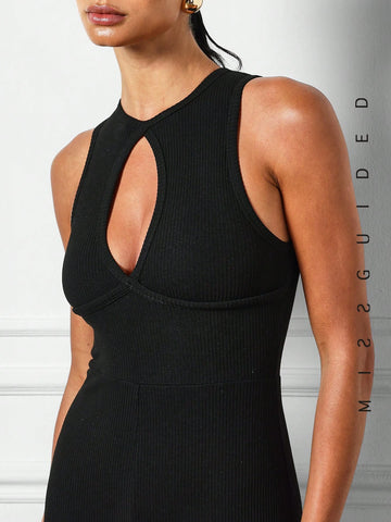 MISSGUIDED Cut Out Sleeveless Short Unitard