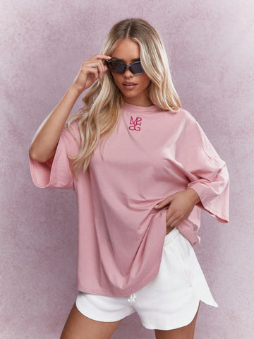 Embroidered Logo Oversized T-Shirt